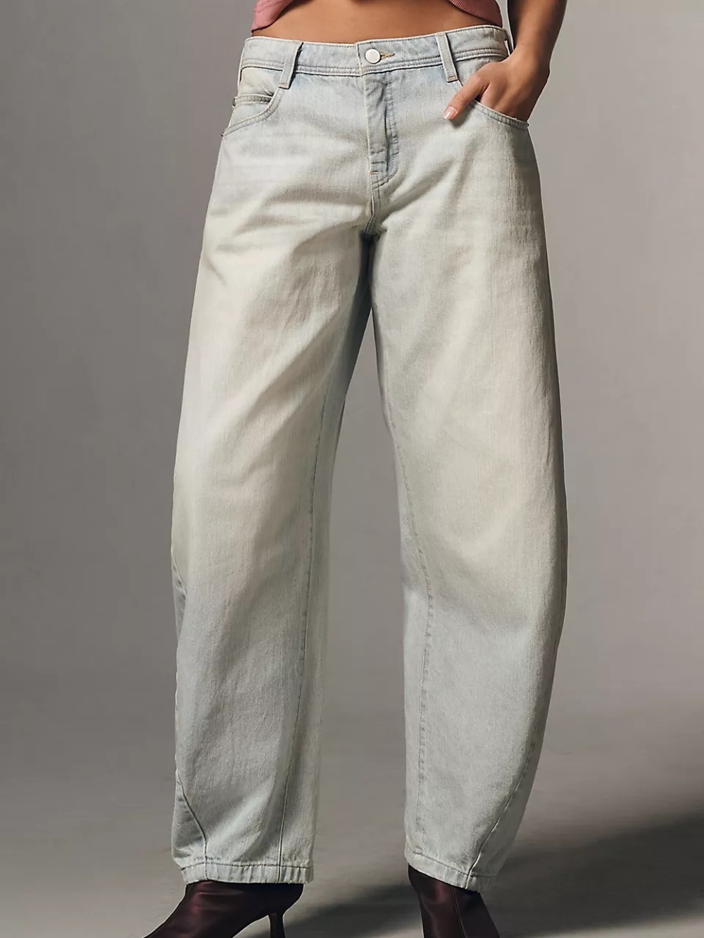 ANTHROPOLOGIE Pilcro High-Rise Balloon Jeans Light Denim $158 Retail NWT